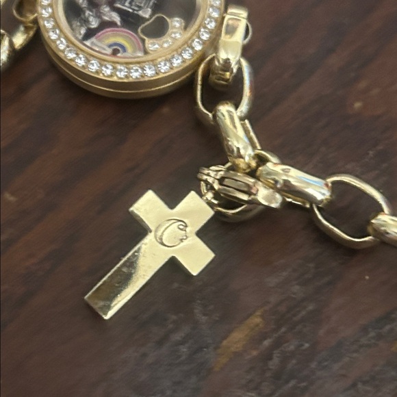 2 ORIGAMI OWL Gold Toned Chain Bracelet With Charms - Picture 3 of 8